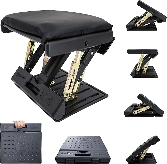 Adjustable Footrest Can Be Adjusted in Multiple Angles and States, Cushion is Detachable, Suitable for Use in Multiple Scenarios Such As Office(Black)
