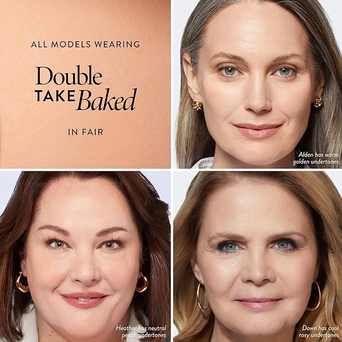 LAURA GELLER NEW YORK Baked Double Take Powder Foundation - Fair - Buildable Medium to Full Coverage - Matte Finish