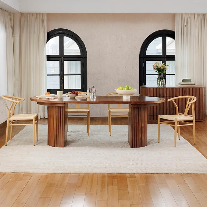 Transformer Table - Solid Wood Extendable Round Dining Table Set, Expandable Dining Table, Elegant and Functional Design, Perfect for Dining Room, Royal Brown (Table Only)