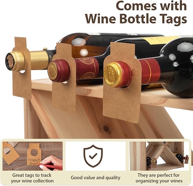 JAXPETY Stackable Wine Rack 48 Bottle Liquor Display Storage Cube Free Standing Floor Wine Cabinet for Cellar & Kitchen