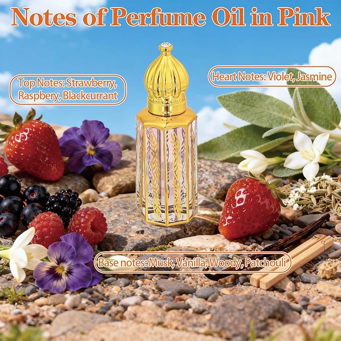 3 Pack Arabic Perfume for Women, Arab Arabic Perfume Oil Roll On Floral & Sandalwood Eau de Parfum, Enhanced Unique Scents, 0.4 fl. oz