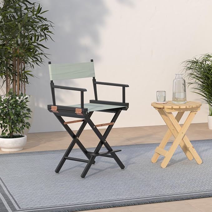 Casual Home 24" Director's Chair Black Frame-with Grey Canvas, Counter Height