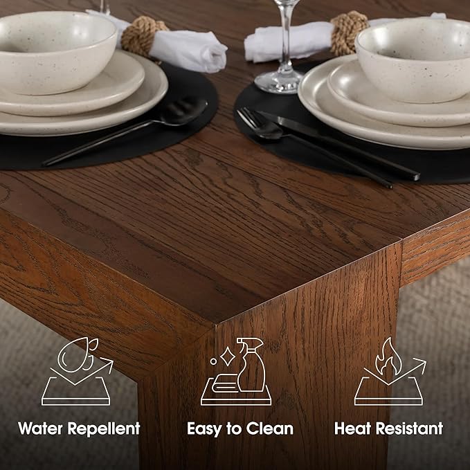 Transformer Table - Solid Wood Extendable Dining Table with 4 Stackable Chairs, Seats 2-12, Expandable Table, Space-Saving Furniture, Dark Walnut, Brown Finish (Table + 4 Chairs)