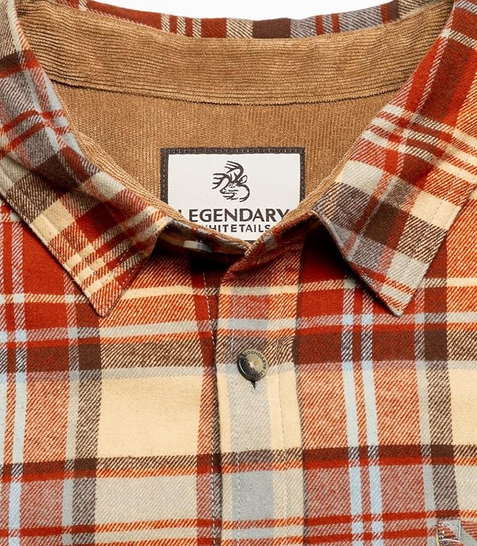 Legendary Whitetails Mens Long Sleeve Button Down 100% Cotton Flannel Shirt
