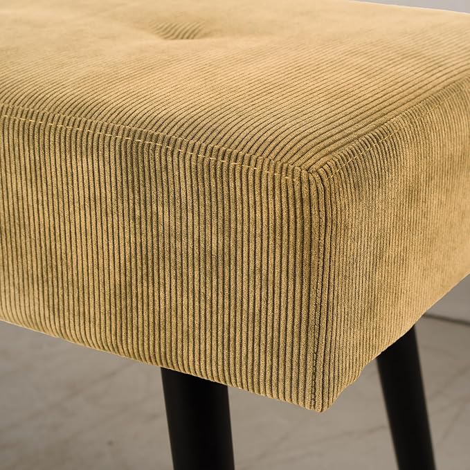 Comfy to go Entryway Bench - Bench for Bedroom, Modern Ottoman End of Bed, Corduroy Padded Benches for Living Room, Foyer, Mudroom, Hallway - 39" L x 14" W x 17" H