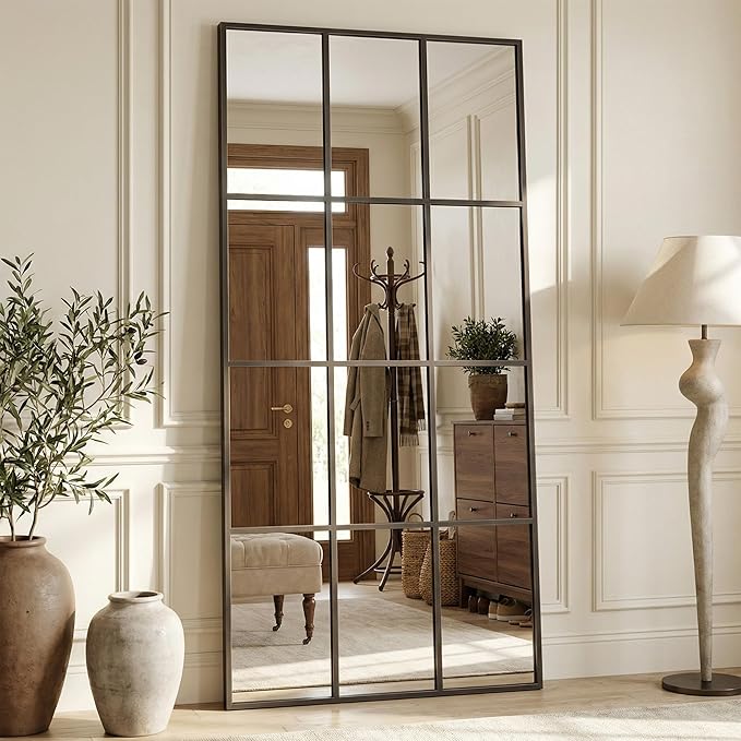 Suidia Wall Mirror, 30" x 60" Window Decorative Mirrors, Metal Framed Wall Decor Wall-Mounted Mirrors for Bedroom, Living Room, Entryway, Bronze