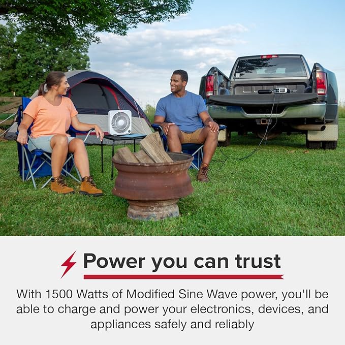 Cobra PRO 1500W Professional Grade Power Inverter, Portable – 1500-Watt Car Charger, 4 Grounded AC Outlets, 2 Fast Charge USB Ports and Remote Controller (CPIALCDG1) Compatible