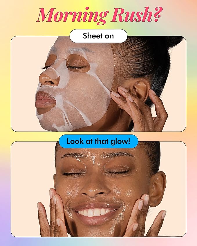 DERMAL 26 Combo Pack Collagen Essence Korean Face Mask (Green & Yellow) - Hydrating & Soothing Facial Mask with Panthenol - Hypoallergenic Sheet Mask for All Skin Types - Home Spa Treatment Mask