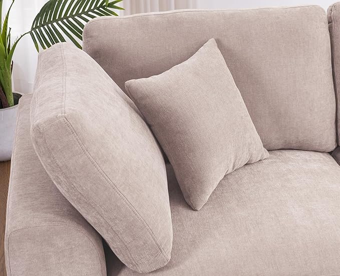 Oversized Modular Sectional Sofa Couch, Large 7 Seater Corner Sofa Modern U Shaped Sectional Couch with Ottoman Cloud Couches for Living Room, Office, Spacious Space, Beige - Chenille