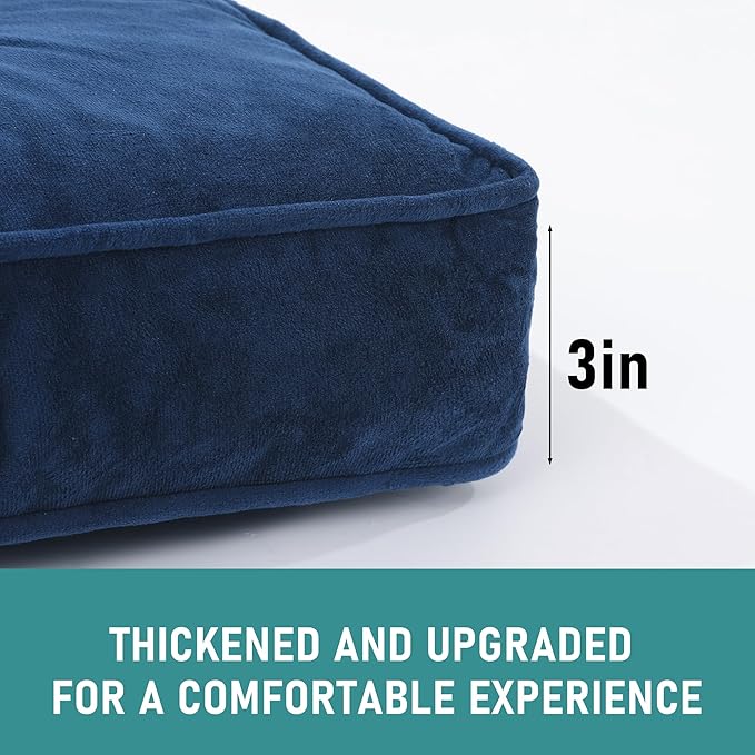 BALAPET Breakfast Nook Cushions Set 4 Piece Cushion Pad Set for Kitchen Breakfast Dining Nook,Shredded Foam Support Fits in Sets with Corner Benches, Mid Century Modern Small Dining Table Sets(Blue)
