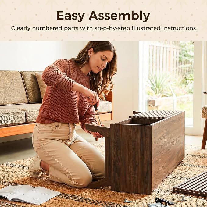 AODK 70.8" TV Stand for 55"/65"/75" TVs, Mid-Century Modern Fluted Entertainment Center with Sliding Doors, Storage Cabinets & Media Console Table, Living Room & Bedroom, Walnut