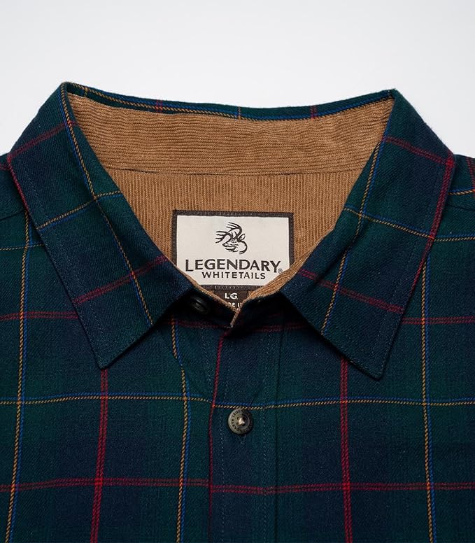 Legendary Whitetails Mens Long Sleeve Button Down 100% Cotton Flannel Shirt