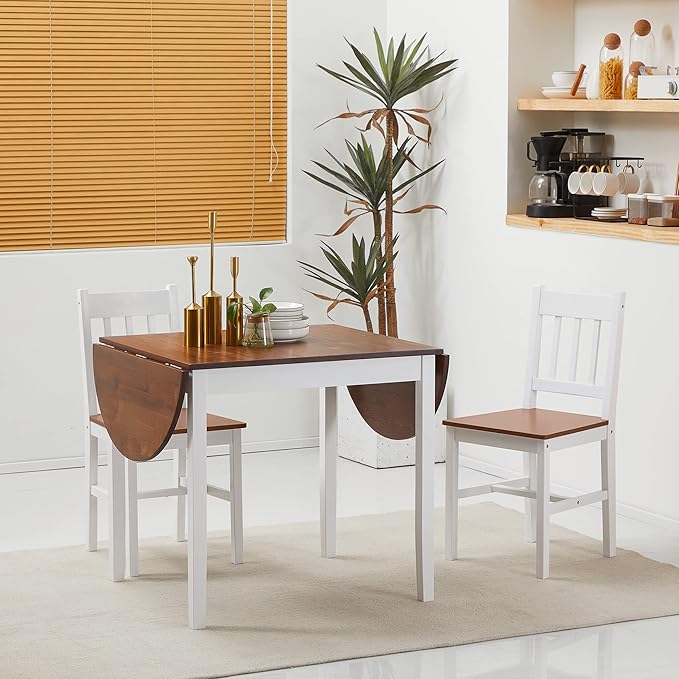 HOMCOM 55" Solid Wood Kitchen Table for 4-6 People, Oval Drop Leaf Tables for Small Spaces, Folding Dining Table, Brown