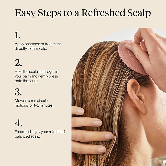 Kitsch Scalp Massager for Hair Care - Scalp Scrubber, Shampoo Brush & Exfoliator for Scalps- Hair Scrubber for Relaxing Bath - Terracotta