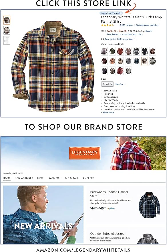Legendary Whitetails Mens Long Sleeve Button Down 100% Cotton Flannel Shirt
