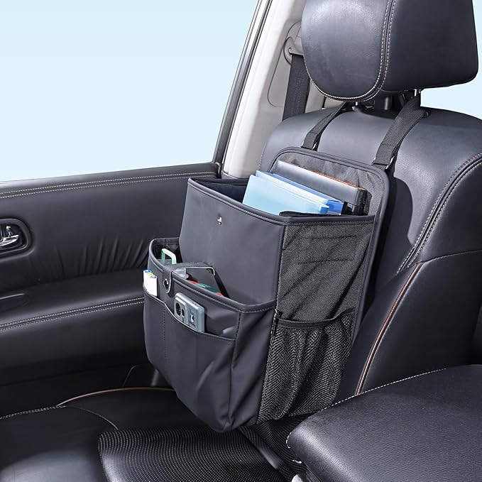 TAIKOO Car Seat Organizer，Universal Fit for Front & Back Seats-Hanging Letters/Legal Folders/Laptops and Tablets，Compatible with Cars, Trucks, and Vans