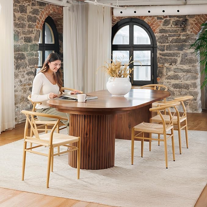 Transformer Table - Solid Wood Extendable Round Dining Table Set, Expandable Dining Table, Elegant and Functional Design, Perfect for Dining Room, Royal Brown (Table Only)