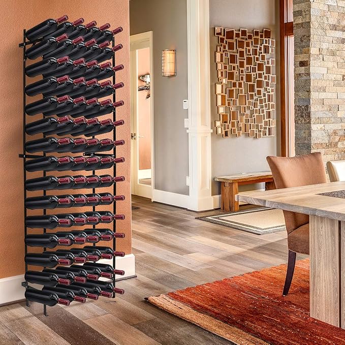 Sorbus Wine Rack Freestanding Floor - Wine Bottle Holder Holds 75 Bottles of Wine - 75 Bottle Capacity Wine Storage for Any Bar, Wine Cellar, Kitchen, Dining Room (New Improved Design)