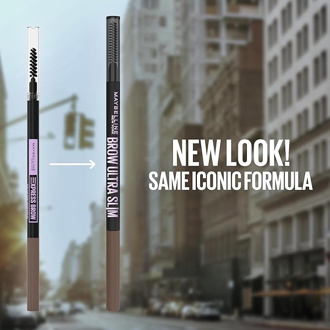 Maybelline Express Brow Ultra Slim Eyebrow Makeup, Brow Pencil with Precision Tip and Spoolie for Defined Eyebrows, Auburn, 1 Count (Packaging May Vary)