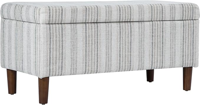 HomePop Malmo Bench - Gray Striped Pattern