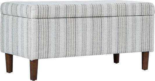 HomePop Malmo Bench - Gray Striped Pattern