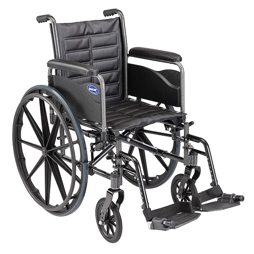 Invacare Tracer EX2 Wheelchair for Adults | Standard Folding | 18 Inch Seat | Footrests & Full Arms