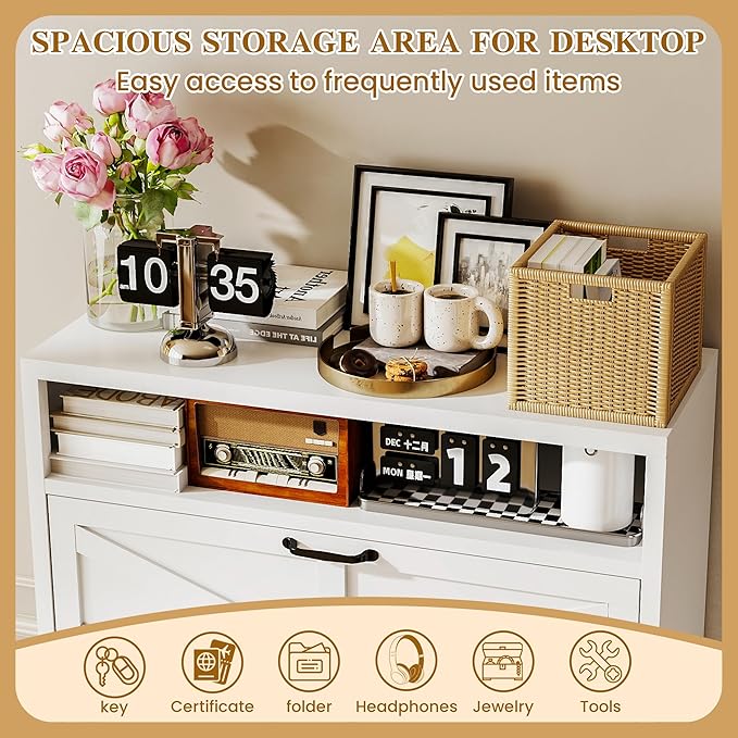 Metal Shoe Storage Cabinet with 2 Flip Drawers,White Shoe Organizer with Leg,Hidden Narrow Shoe Rack Cabinets Freestanding Farmhouse Slim Shoe Cabinet with Open Storage for Entryway Hallway Front Door