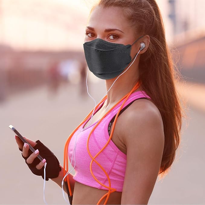 [20 Masks] KF94 Black Face Mask | 4 Re-Sealable Packs of 5 | Made in Korea