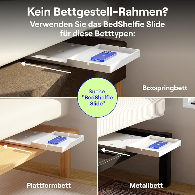 BedShelfie Bedside Shelf for Dorm Room Bunk Bed & Top Bunk, College Dorm Room Essentials, Bedside Caddy, Clip on Floating Desk Tray, Bed Side Table Storage, Loft Nightstand Decor - Cable Catch, Black