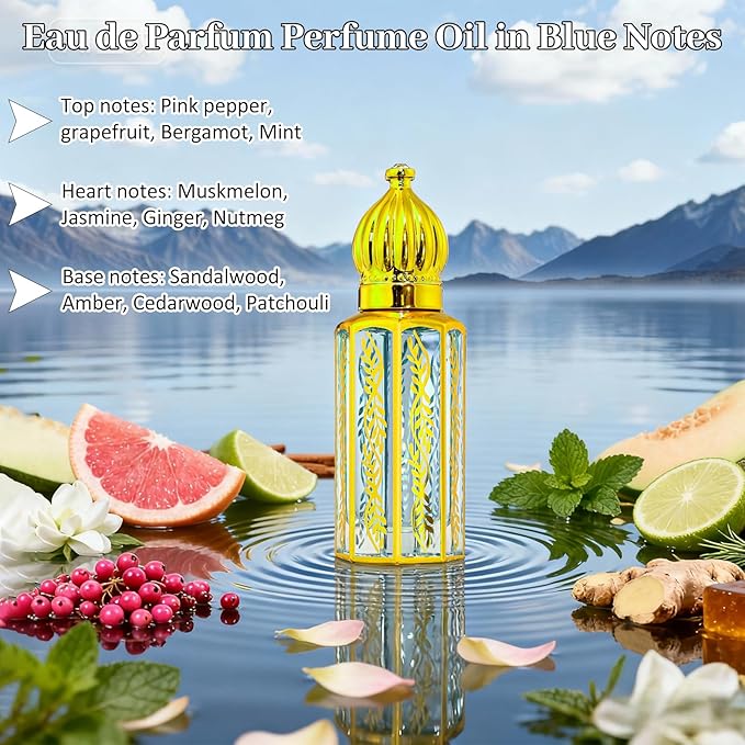 Arabic Perfume for Women, Floral & Fruity Arab Perfume Oil Roll On, Long Lasting Charming Fragrance, 0.4 fl. oz