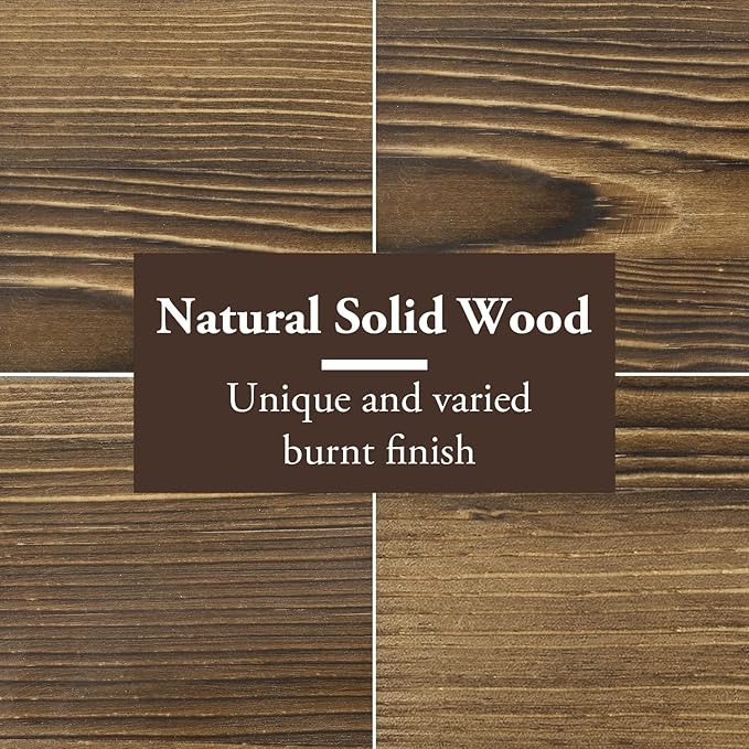 MyGift 4ft Tall Rustic Burnt Natural Wood Wall Leaning Blanket Ladder Shelf with 5 Rungs, Decorative Living Room Throw and Quilt Holder, Farmhouse Bedroom Decor
