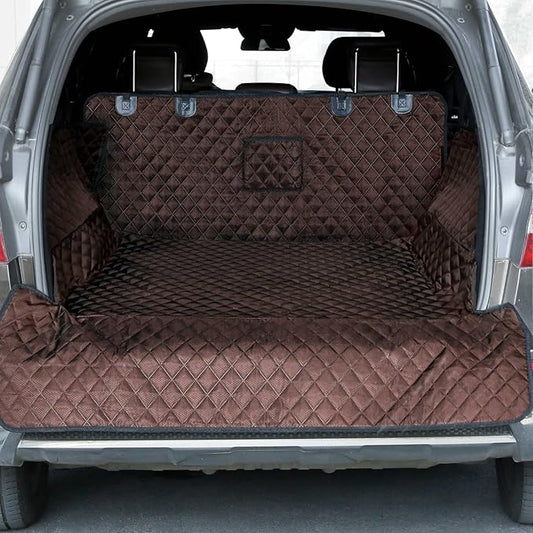 PETICON SUV Cargo Liner for Dogs, Waterproof Trunk Cover for SUVs with Bumper Flap Protector, Scratchproof Durable 600D Oxford Fabric, Non-Slip, Machine Washable