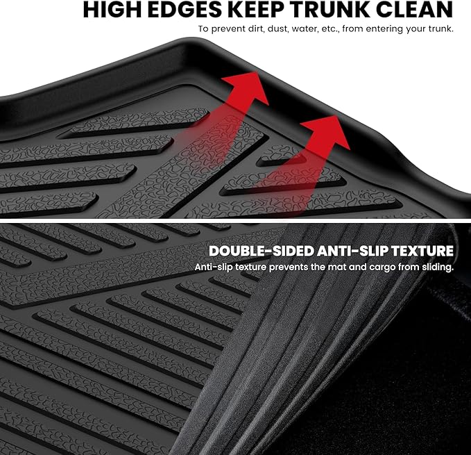 LASFIT Cargo Mat with Backrest Mat for Honda CR-V 2026 2025 2024 2023 (Gasoline & Hybrid & e:FCEV), All Weather Custom Fit TPE Trunk Mat Trunk Liner Cargo Liner with Seatback Mat (Upper Position)