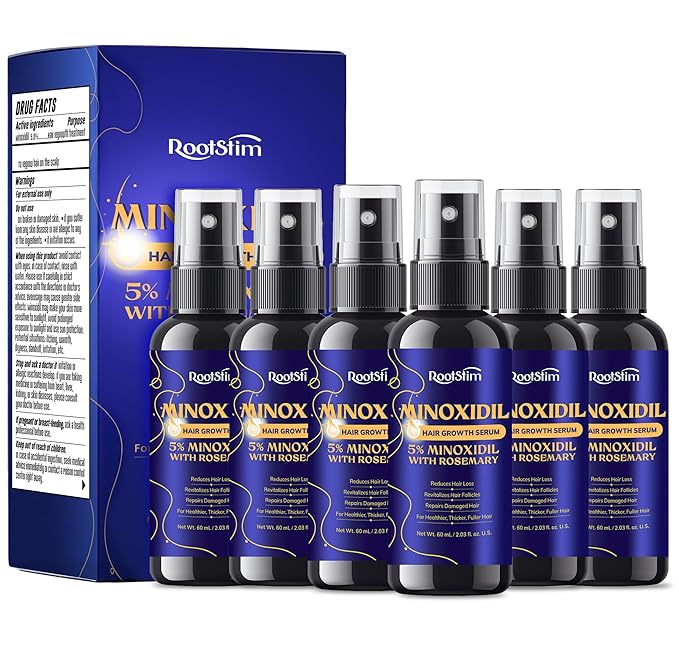 5% Minoxidil Kit for Men and Women – 6-Pack Beard Growth Kit & Hair Regrowth Spray – Targets Thinning Hairlines, Crowns & Patchy Beards – 360 mL