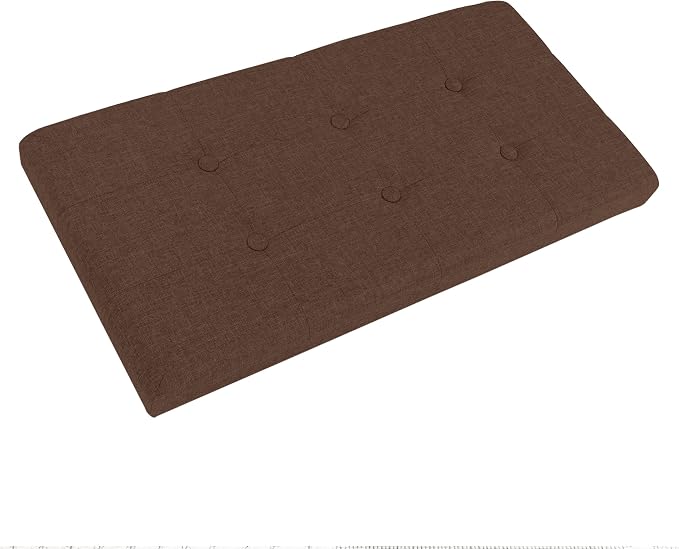 Lavish Home Folding Storage Ottoman - 30-Inch Tufted Footrest, Linen Chest, or Bench with Removable Bin for Living Room, Bedroom, or Dorm (Brown)