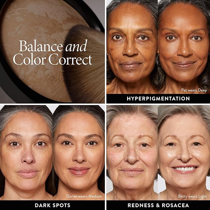 LAURA GELLER NEW YORK Award-Winning Baked Balance-n-Brighten Color Correcting Powder Foundation - Porcelain - Buildable Light to Medium Coverage - Demi-Matte Natural Finish