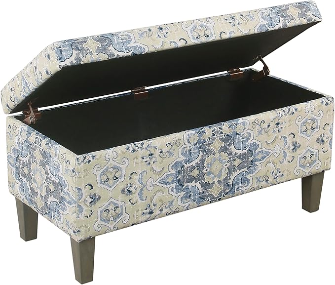 HomePop Large Decorative Storage Bench - Antiqued Blue