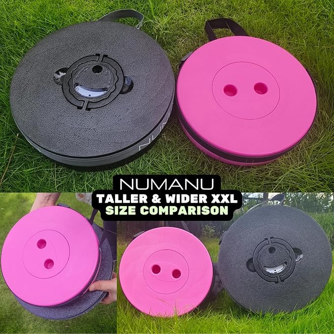 NUMANU 2026 Upgraded XXL Collapsible Stool 19.7", 1000lbs Max Weight, Wider & Taller Pop Up Seat, Heavy Duty Portable Retractable Folding Chair or Travel Foot Rest, Gift for Camping & Outdoors