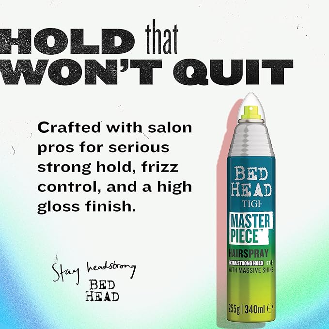 TIGI ベッドヘッド フリッズコントロール ヘアスプレー、マスターピース エクストラホールド ヘアスプレー、ツヤ出し・グロス用ヘアスプレー、290g
