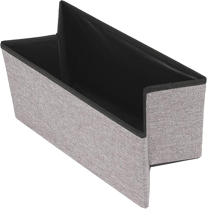 HOZEON 3 Pack 15.7 x 9.8 x 9.8 Inches Folding Storage Ottoman, Grey Rectangle Footrest Seat, Multifunctional Foot Stool for Living Room, Office, Traveling, Fishing, Camping