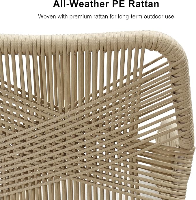 PURPLE LEAF 16 Pieces Outdoor Patio Dining Set All-Weather PE Rattan Furniture Set with All Aluminum Frame Outdoor Table and Chairs Set for 14 People Lawn Garden Backyard Deck, Champagne