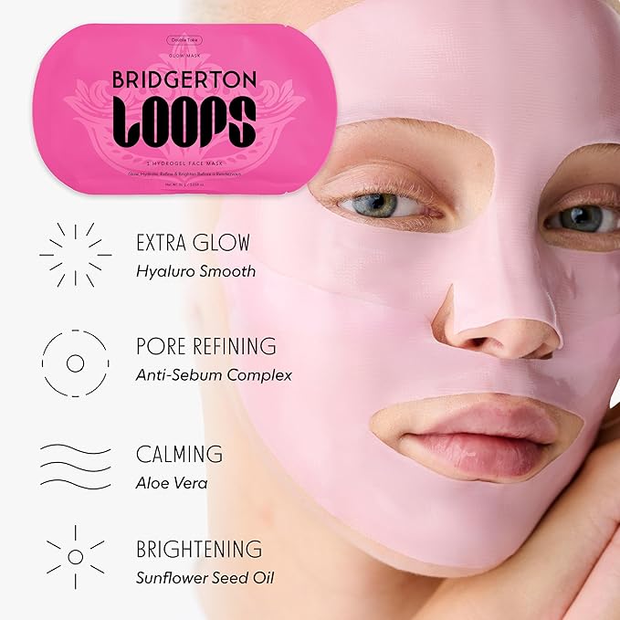 LOOPS Beauty Bridgerton™ NETFLIX In The Garden Set -The Best Hydrogel Face Masks for Every Skin Moment Face Mask - 2 Hydrating Masks - Clean Slate and Double Take - All Skin Types, 2pc
