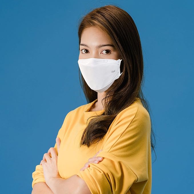 KN FLAX KF94マスク 大人用 - 顔保護マスク (白) [韓国製] [20枚個別包装] プレミアムKF-94認証フェイスセーフティホワイトフェイスマスク 防塵 [英語パッケージ]