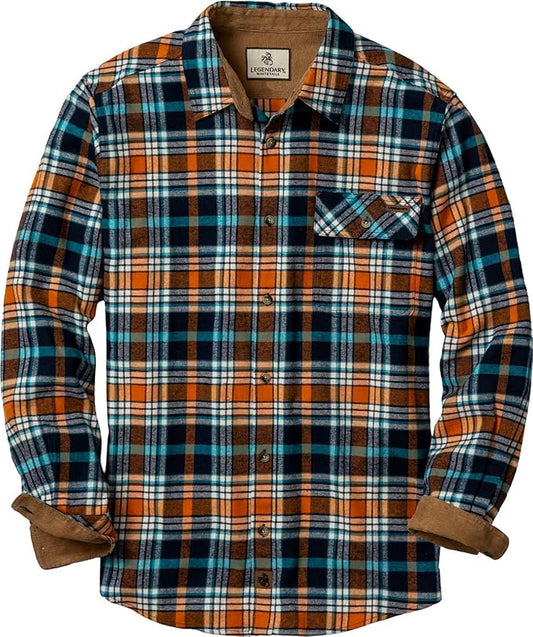 Legendary Whitetails Mens Long Sleeve Button Down 100% Cotton Flannel Shirt