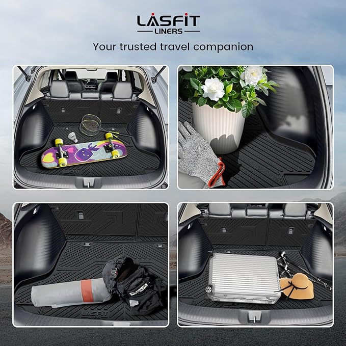 LASFIT Floor Mats & Cargo Mat with Backrest Mat for Honda HRV 2027 2026 2025 2024 2023 Sport/LX/EX-L & for Acura ADX 2025-2026, All Weather TPE Custom Fit HR-V Floor Liner Accessories Full Set