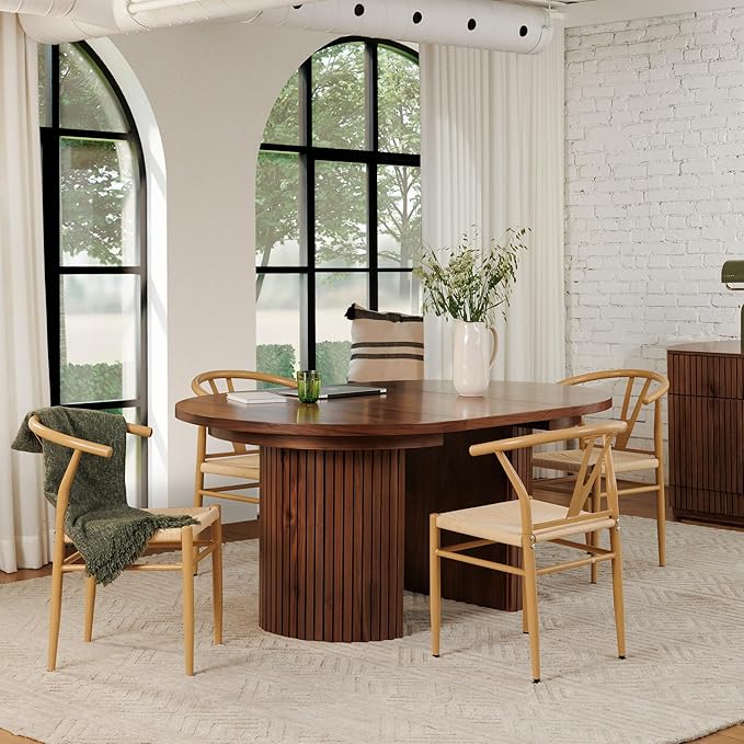 Transformer Table - Solid Wood Extendable Round Dining Table Set, Expandable Dining Table, Elegant and Functional Design, Perfect for Dining Room, Royal Brown (Table Only)