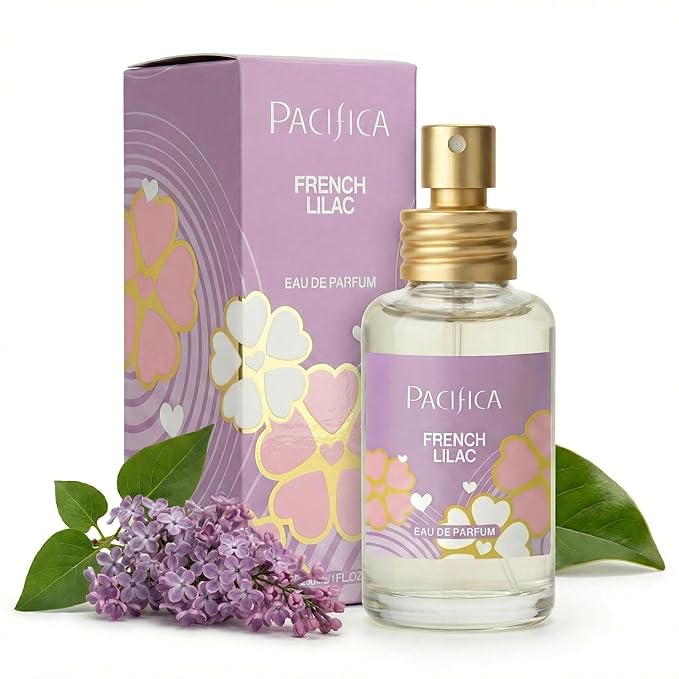 Pacifica French Lilac Spray Perfume – Clean Vegan Floral Fragrance for Women, Fresh-Cut Lilac & Powdery Magnolia Notes, Long-Lasting Romantic Spring Scent, 1 oz