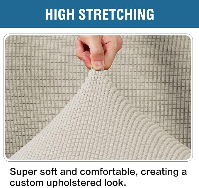 H.VERSAILTEX Ottoman Cover Slipcover Rectangle Fit Length 29'-34' Footrest Sofa Slipcovers Stool Cover Footstool Protector Covers Feature Stretch Thick Soft Jacquard Fabric Washable - Island Fossi