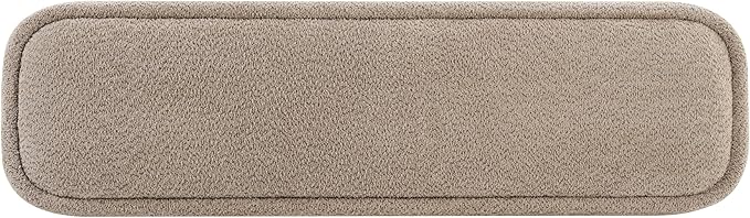 Christopher Knight Home Damas 60.04" Fabric Upholstered Dining Bench, Wooden Entryway Bench, Long Sofa Footstool for Living Room, Bedroom End of Bed Bench, Khaki+Walnut