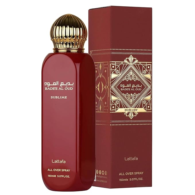 Lattafa Bade'e Al Oud Sublime – Fruity, Floral, Ambery, Oud – All Over Spray Long-Lasting Fragrance for Unisex, 5.07 Ounce / 150 ml